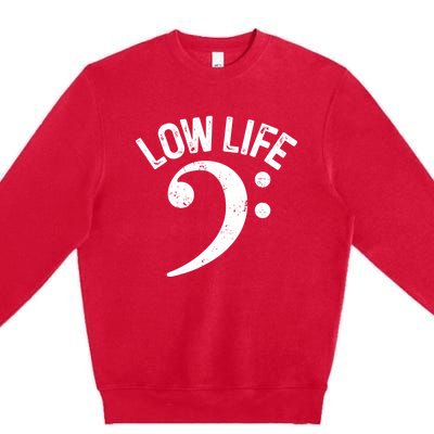 Bass Clef Low Life Music Marching Band Low Brass Bass Note Premium Crewneck Sweatshirt