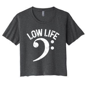 Bass Clef Low Life Music Marching Band Low Brass Bass Note Women's Crop Top Tee