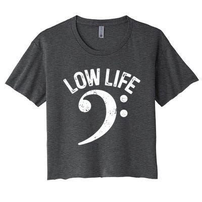 Bass Clef Low Life Music Marching Band Low Brass Bass Note Women's Crop Top Tee