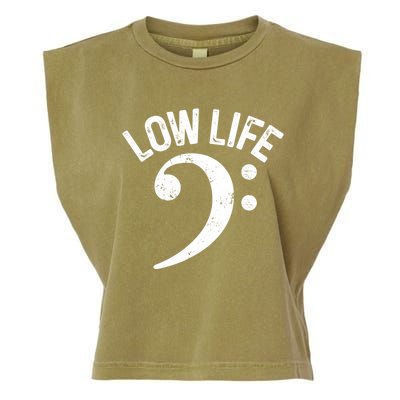 Bass Clef Low Life Music Marching Band Low Brass Bass Note Garment-Dyed Women's Muscle Tee