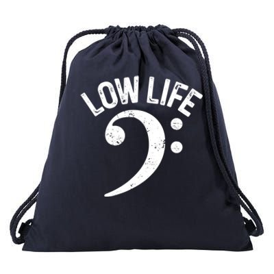 Bass Clef Low Life Music Marching Band Low Brass Bass Note Drawstring Bag