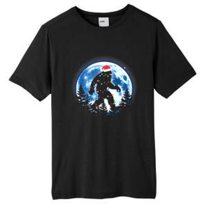 Bigfoot Christmas Lights Santa Hat Sasquatch Moon Xmas Tall Fusion ChromaSoft Performance T-Shirt