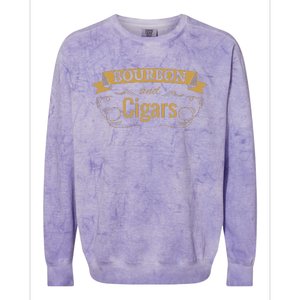 Bourbon Cigar Lover Smoking Gift Grandpa Colorblast Crewneck Sweatshirt