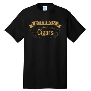 Bourbon Cigar Lover Smoking Gift Grandpa Tall T-Shirt