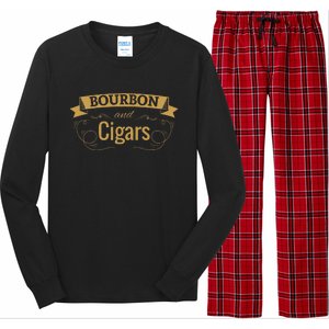 Bourbon Cigar Lover Smoking Gift Grandpa Long Sleeve Pajama Set