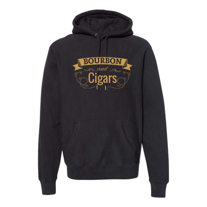 Bourbon Cigar Lover Smoking Gift Grandpa Premium Hoodie