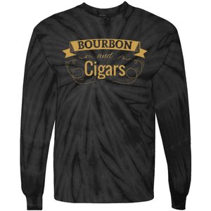 Bourbon Cigar Lover Smoking Gift Grandpa Tie-Dye Long Sleeve Shirt