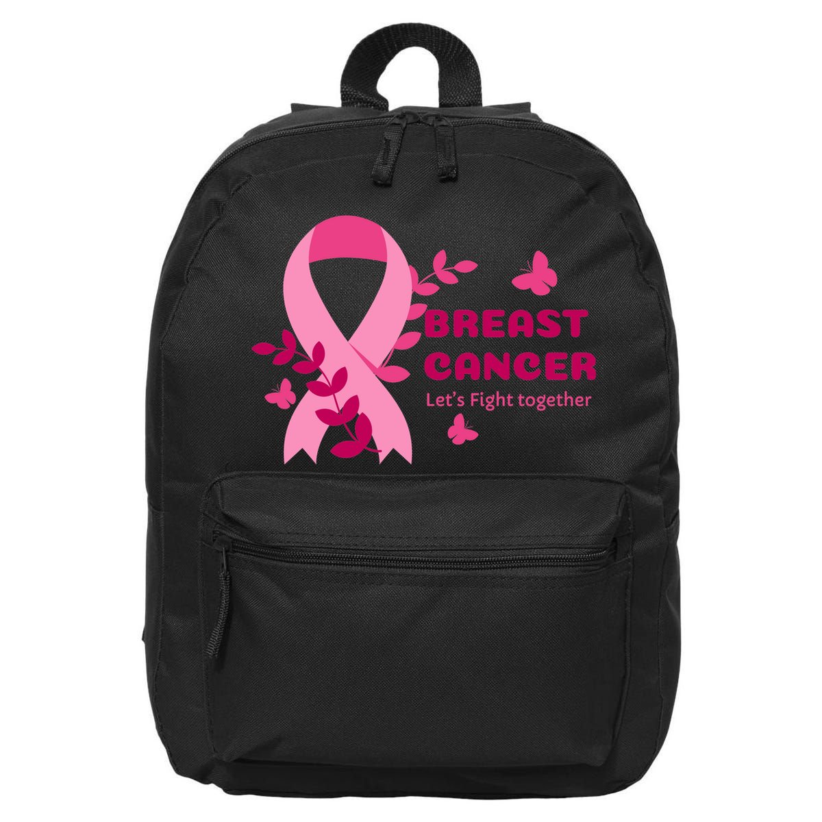 Breast Cancer LetS Fight Together Ribbon 16 in Basic Backpack