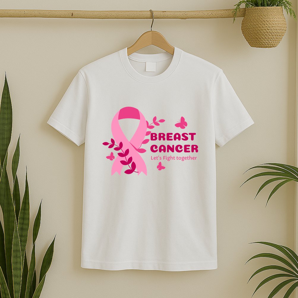 Breast Cancer LetS Fight Together Ribbon T-Shirt