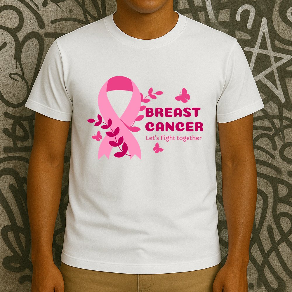 Breast Cancer LetS Fight Together Ribbon T-Shirt