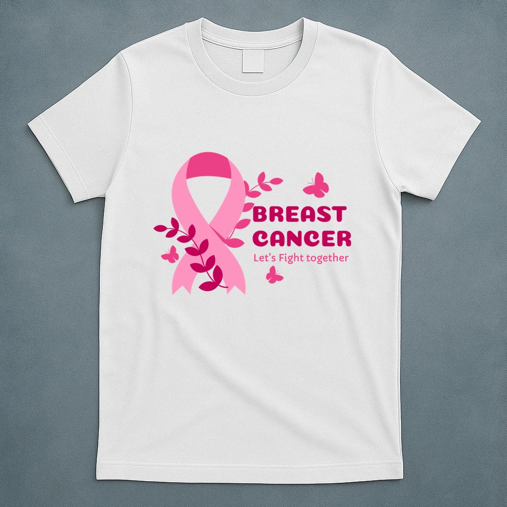 Breast Cancer LetS Fight Together Ribbon T-Shirt