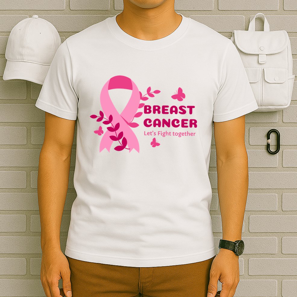Breast Cancer LetS Fight Together Ribbon T-Shirt