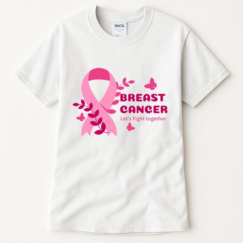 Breast Cancer LetS Fight Together Ribbon Tall T-Shirt