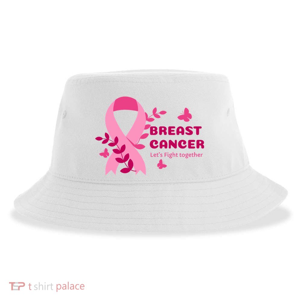 Breast Cancer LetS Fight Together Ribbon Sustainable Bucket Hat