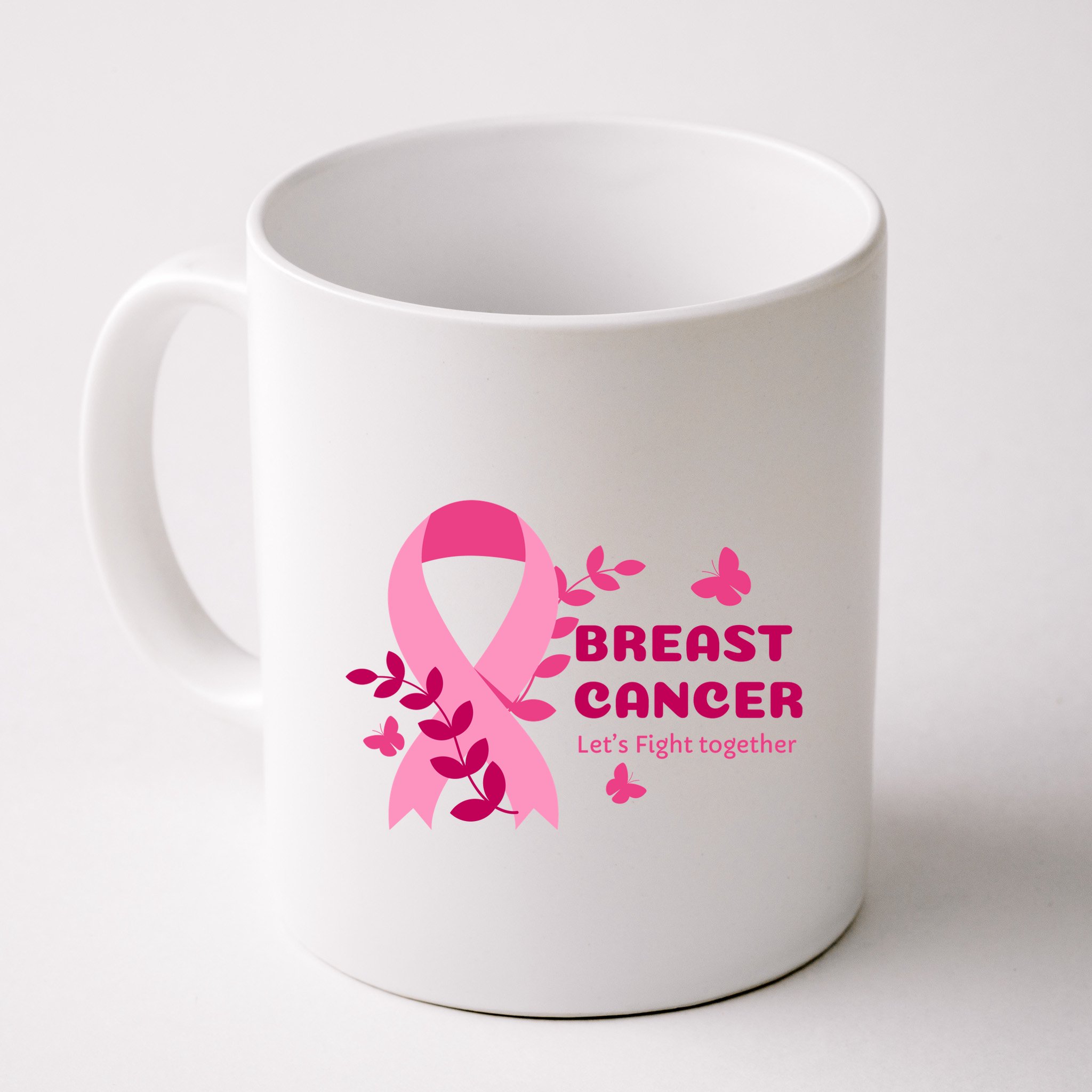 Breast Cancer LetS Fight Together Ribbon Mug