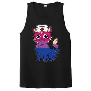 Bisexual Cat Lgbtq Retro Pride Kitten Rn Nursing Nurse Gift PosiCharge Competitor Tank