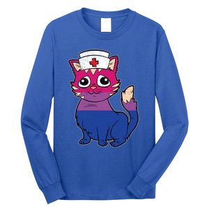 Bisexual Cat Lgbtq Retro Pride Kitten Rn Nursing Nurse Gift Long Sleeve Shirt