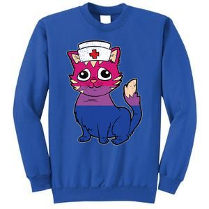 Bisexual Cat Lgbtq Retro Pride Kitten Rn Nursing Nurse Gift Sweatshirt