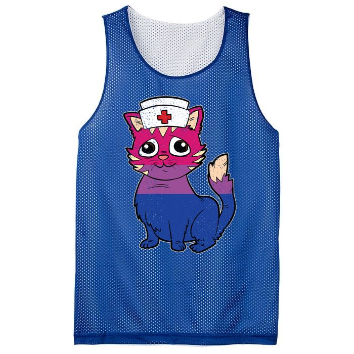 Bisexual Cat Lgbtq Retro Pride Kitten Rn Nursing Nurse Gift Mesh Reversible Basketball Jersey Tank