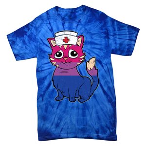 Bisexual Cat Lgbtq Retro Pride Kitten Rn Nursing Nurse Gift Tie-Dye T-Shirt