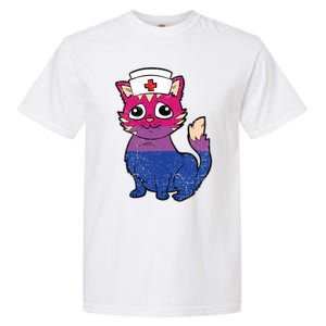 Bisexual Cat Lgbtq Retro Pride Kitten Rn Nursing Nurse Gift Garment-Dyed Heavyweight T-Shirt