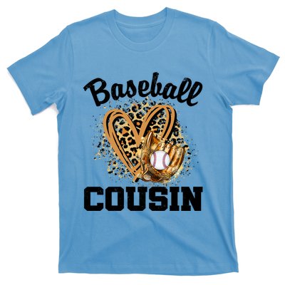 Baseball Cousin Leopard Heart Baseball Game Day Gift T-Shirt