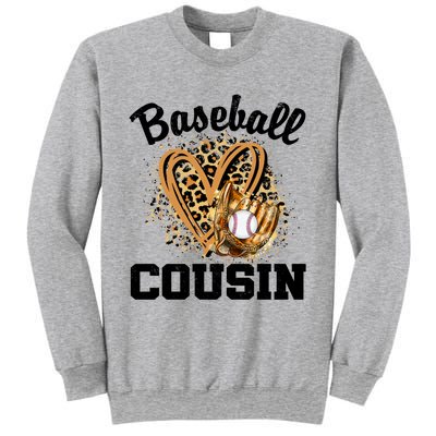 Baseball Cousin Leopard Heart Baseball Game Day Gift Sweatshirt