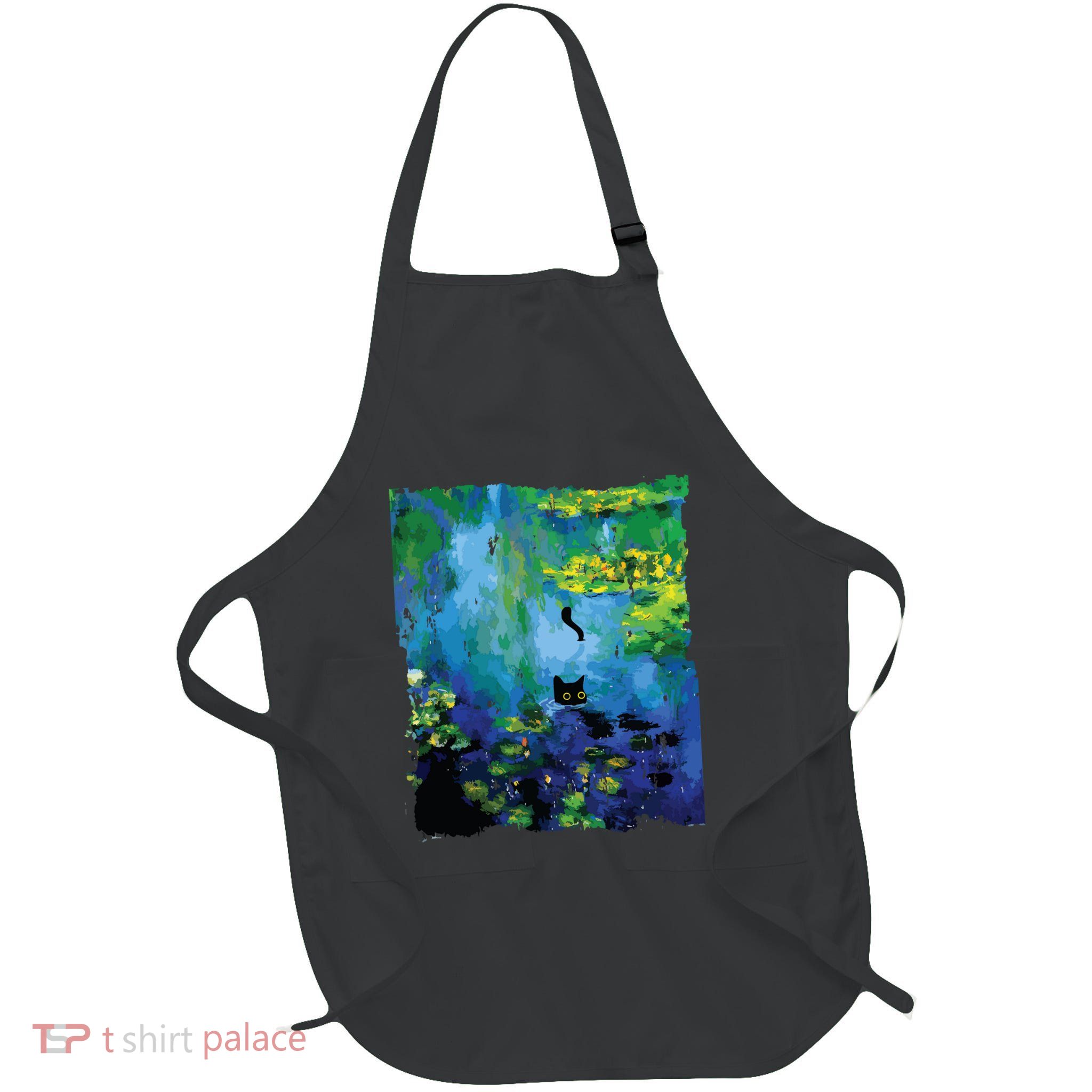Black Cat Lover Full-Length Apron With Pockets