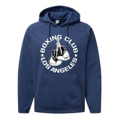 Boxing Club Los Angeles Gloves Graphic Boxing Lover Gift Performance Fleece Hoodie