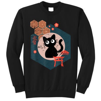 Black Cat Lover Japanese Kitten Anime Tokyo Otaku Lifestyle Sweatshirt