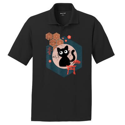 Black Cat Lover Japanese Kitten Anime Tokyo Otaku Lifestyle PosiCharge RacerMesh Polo