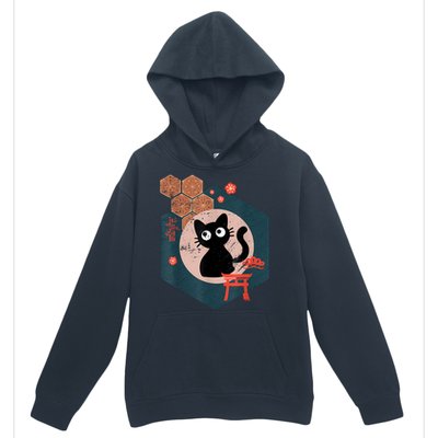 Black Cat Lover Japanese Kitten Anime Tokyo Otaku Lifestyle Urban Pullover Hoodie