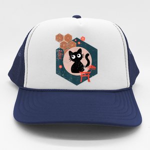 Black Cat Lover Japanese Kitten Anime Tokyo Otaku Lifestyle Trucker Hat