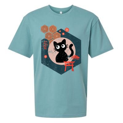 Black Cat Lover Japanese Kitten Anime Tokyo Otaku Lifestyle Sueded Cloud Jersey T-Shirt