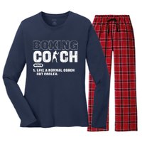 Boxing Coach Like A Normal Coach But Cooler. Boxing Women's Long Sleeve Flannel Pajama Set 