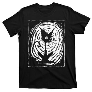 Black Cat Lazy Halloween Costume Scary Creepy T-Shirt