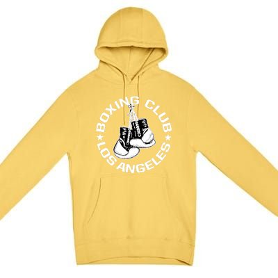 Boxing Club Los Angeles Gloves Graphic Boxing Lover Gift Premium Pullover Hoodie