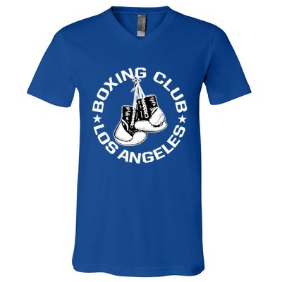 Boxing Club Los Angeles Gloves Graphic Boxing Lover Gift V-Neck T-Shirt