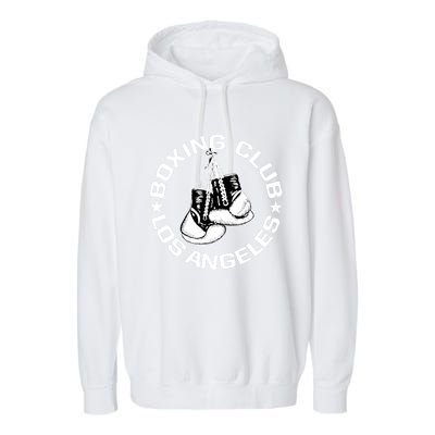 Boxing Club Los Angeles Gloves Graphic Boxing Lover Gift Garment-Dyed Fleece Hoodie