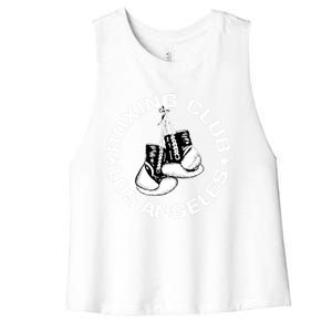 Boxing Club Los Angeles Gloves Graphic Boxing Lover Gift Women's Racerback Cropped Tank