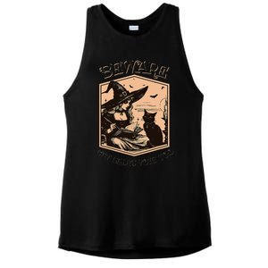 Beware Cat Ladies Vote Too Kamala Harris Halloween Witch Ladies PosiCharge Tri-Blend Wicking Tank