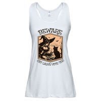 Beware Cat Ladies Vote Too Kamala Harris Halloween Witch Ladies Essential Flowy Tank