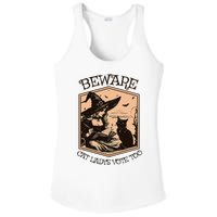 Beware Cat Ladies Vote Too Kamala Harris Halloween Witch Ladies PosiCharge Competitor Racerback Tank