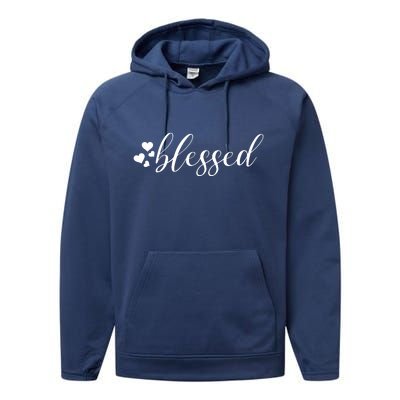 Blessed Cute Love Hearts Performance Fleece Hoodie