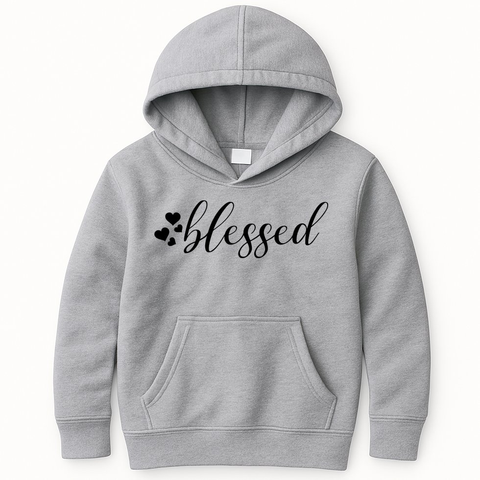 Blessed Cute Love Hearts Kids Hoodie