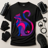 Bisexual Cat Lgbt Ally Support Cat Lover Pride Month Funny Gift Cooling Performance Crew T-Shirt