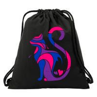 Bisexual Cat Lgbt Ally Support Cat Lover Pride Month Funny Gift Drawstring Bag