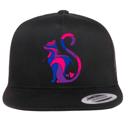 Bisexual Cat Lgbt Ally Support Cat Lover Pride Month Funny Gift Flatbill Hat