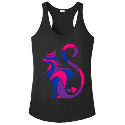 Bisexual Cat Lgbt Ally Support Cat Lover Pride Month Funny Gift Ladies PosiCharge Competitor Racerback Tank