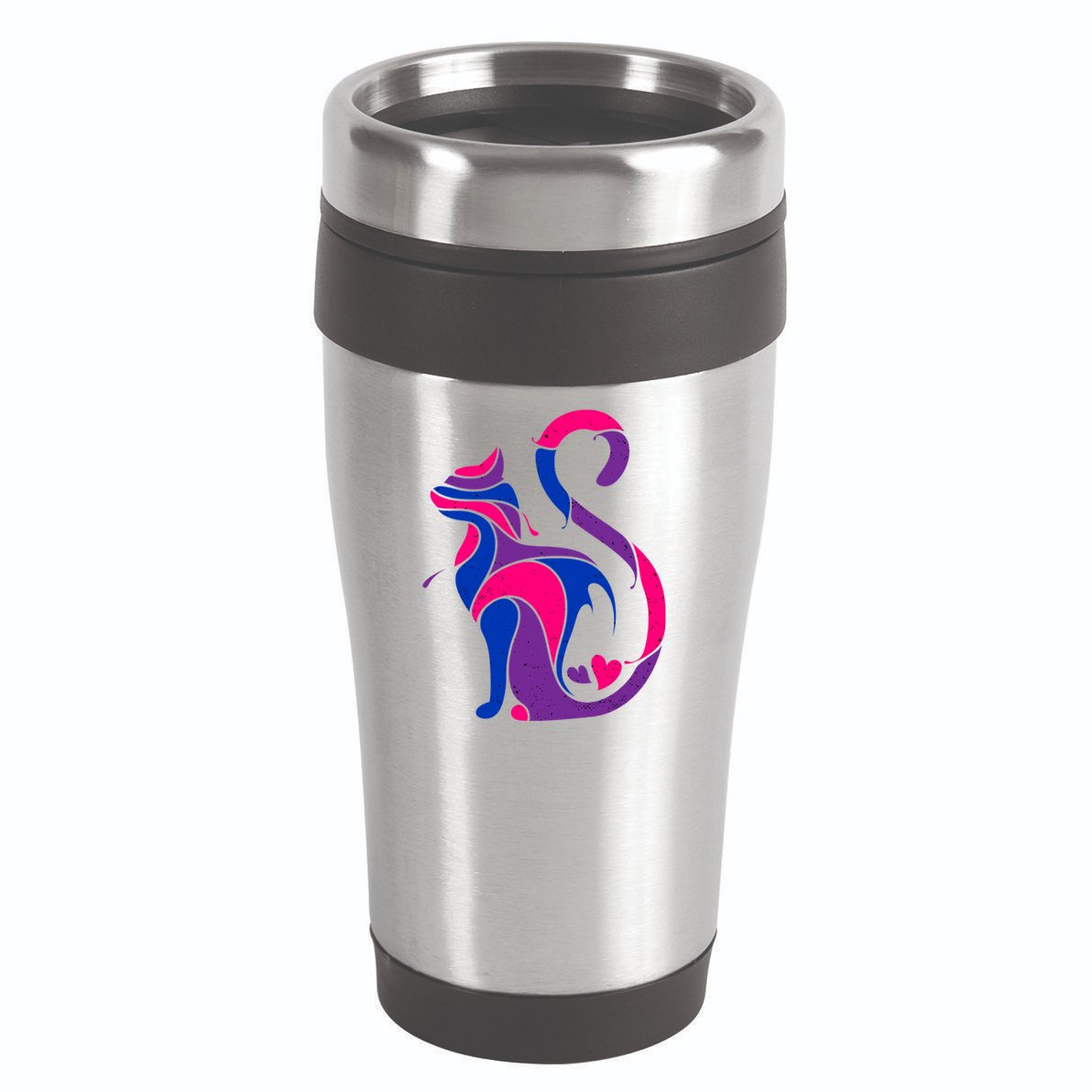 Bisexual Cat Lgbt Ally Support Cat Lover Pride Month Funny Gift 16oz Travel Tumbler